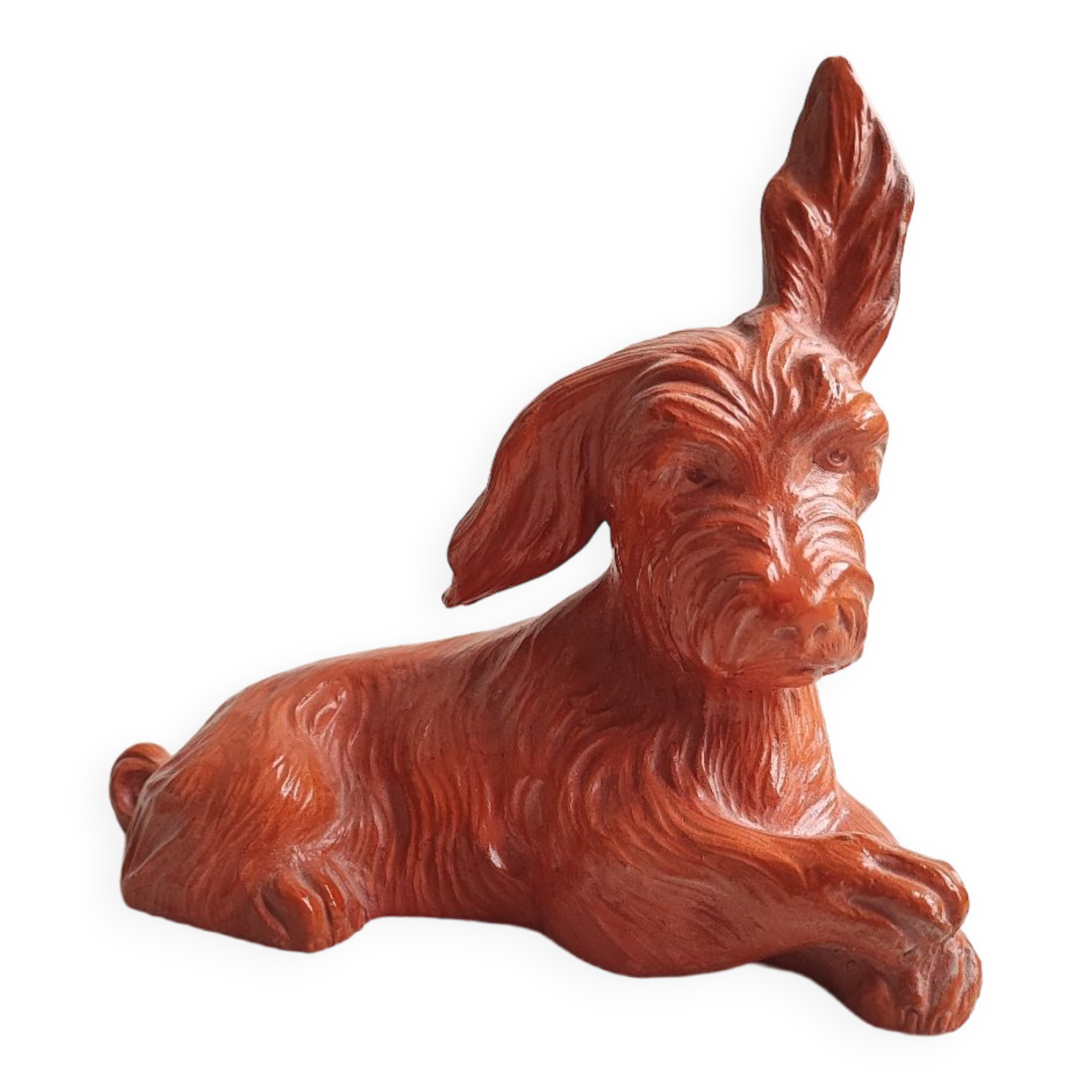 Chien en terre cuite