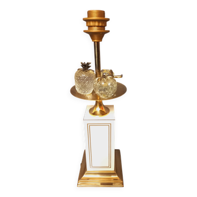 Grande lampe Design en laiton et laque ivoire