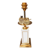Large designer lamp in brass and ivory lacquer