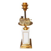 Large designer lamp in brass and ivory lacquer