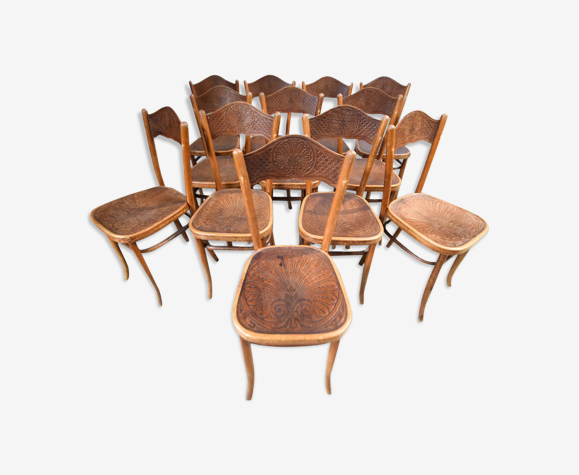 12 chaises de bistro modèle par Jacob et Joseph Kohn à Vienne