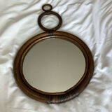 Old rattan "sun" mirror - vintage
