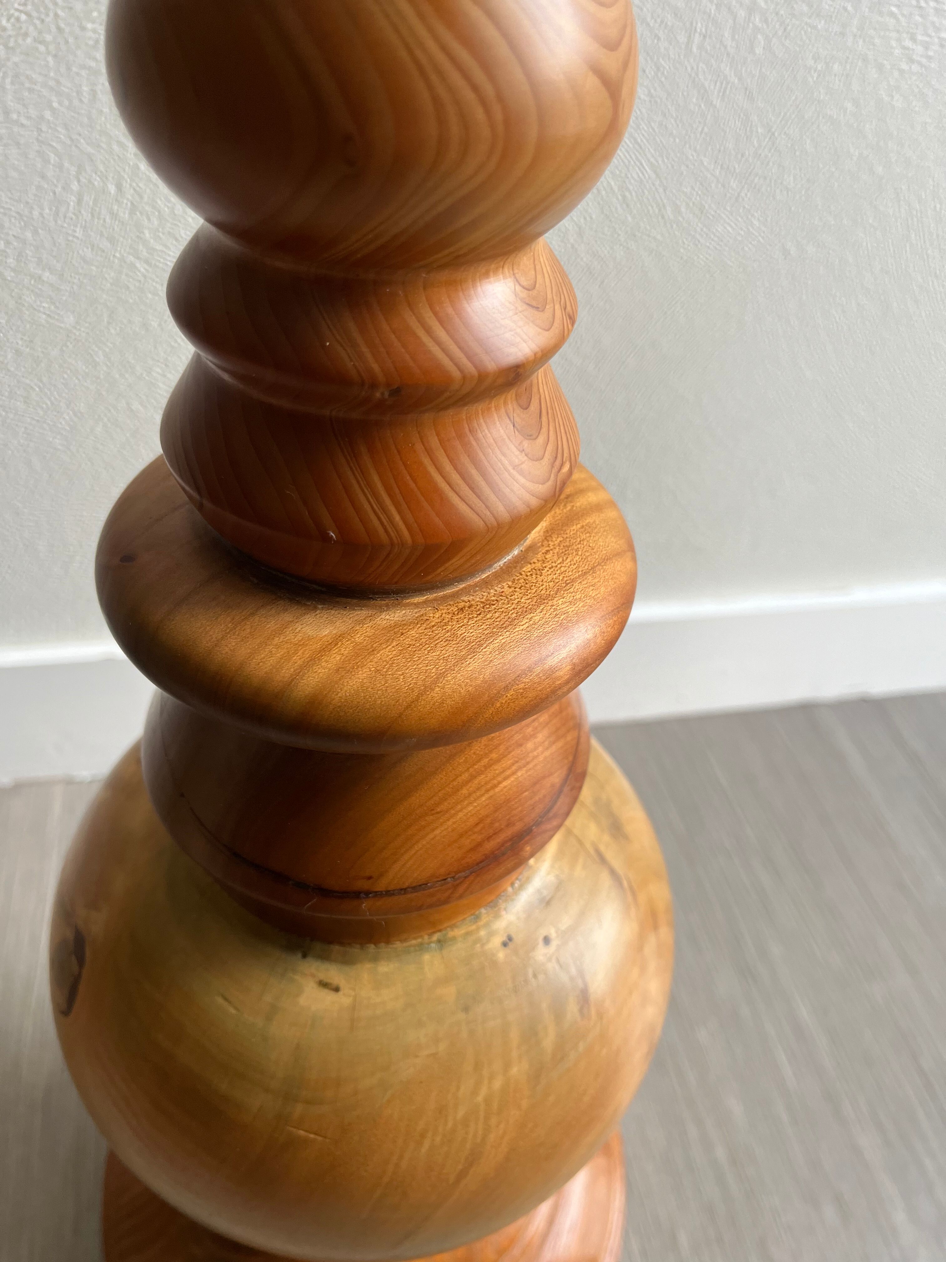 Vintage turned wooden lamp base