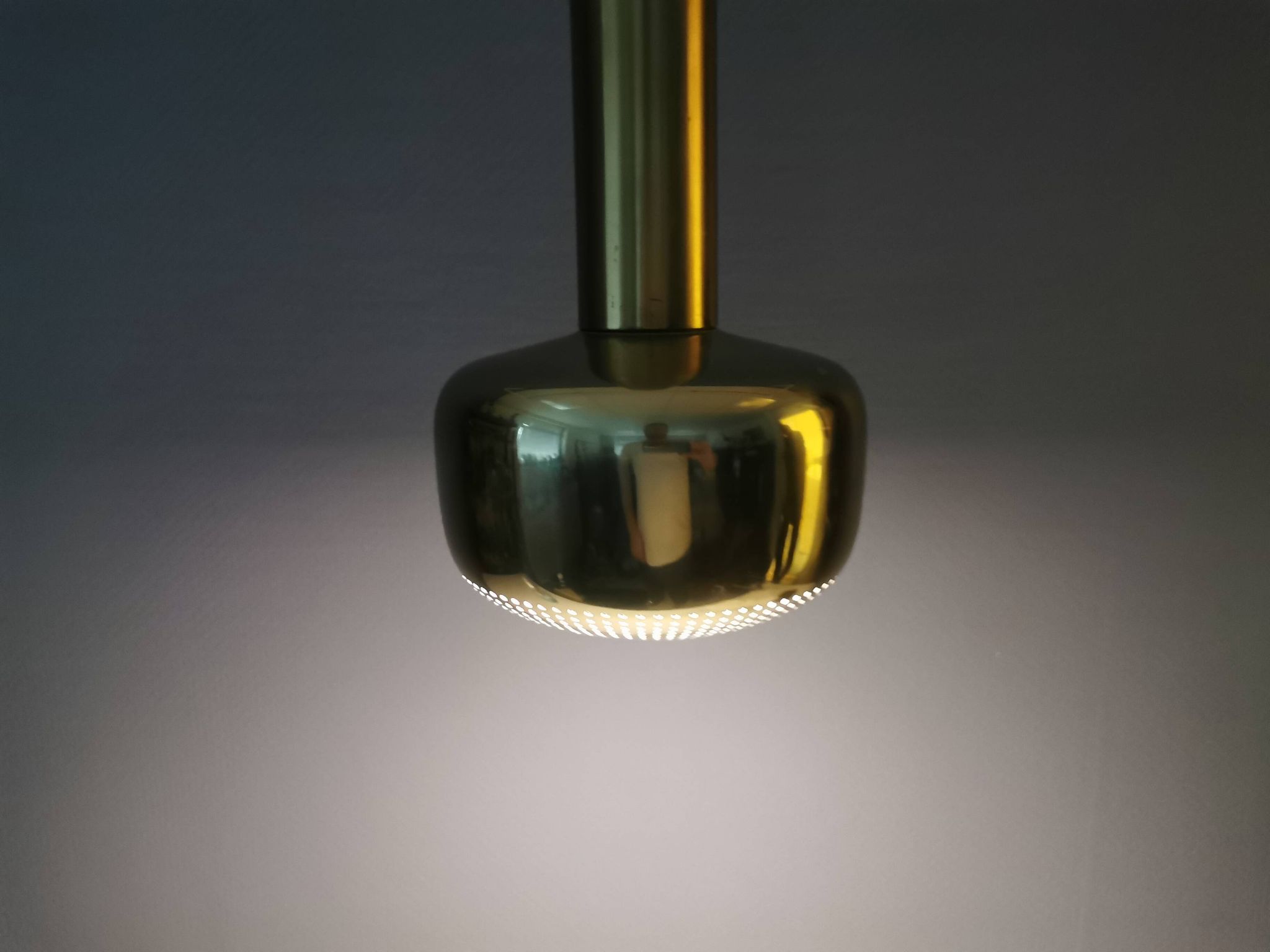 VERY rare original Vilhelm Lauritzen Gold Pendant for Louis Poulsen Denmark.
