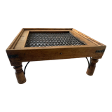 Table basse en bois et fer forgé