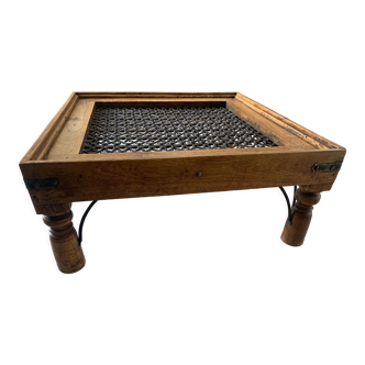Table basse en bois et fer forgé