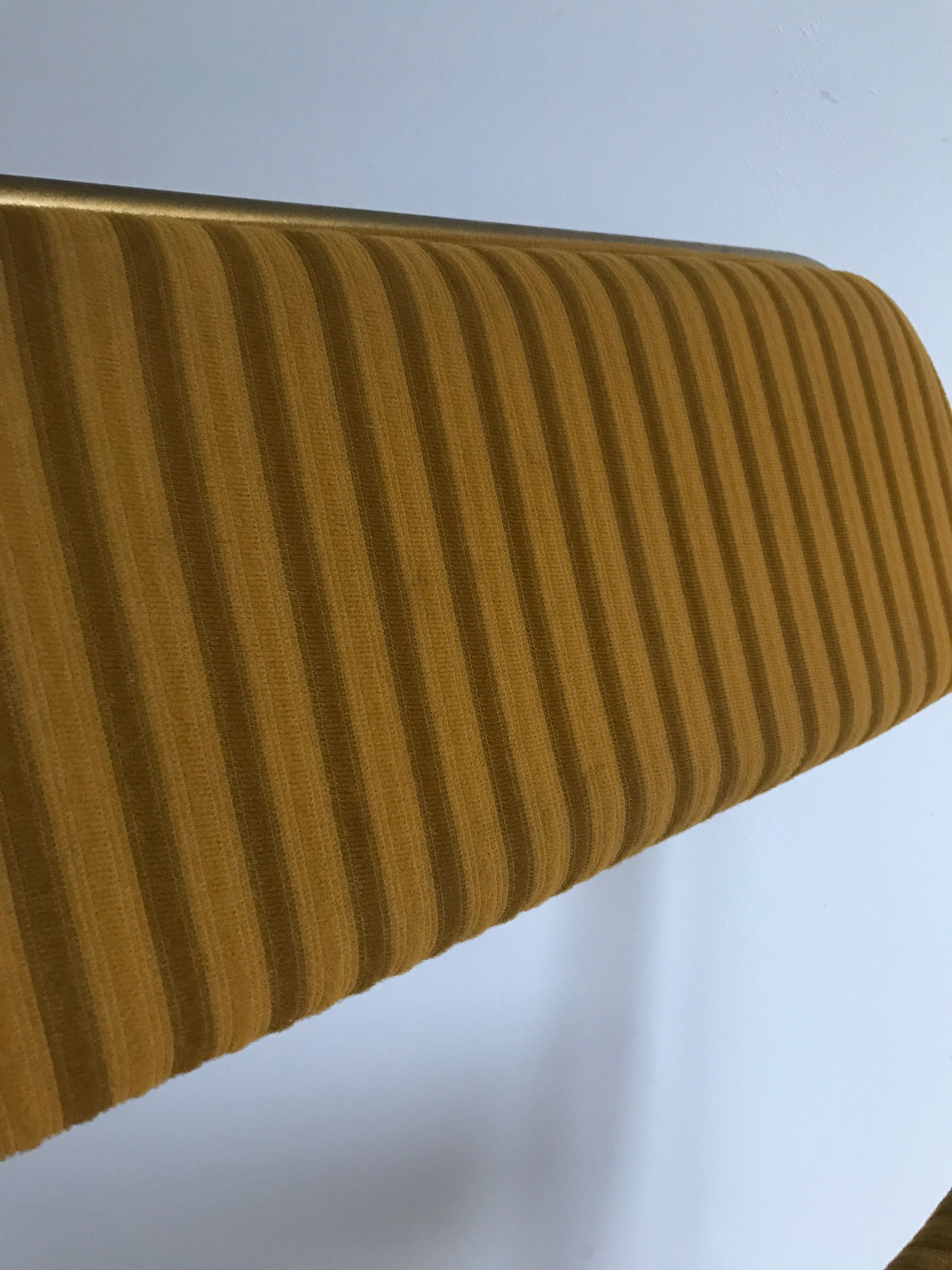 Vintage folding chair lafuma chantazur with striped gold fabric