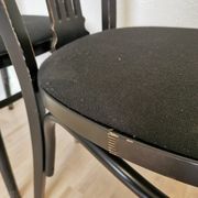 Set of 4 Vintage Black Wooden Dining Chairs: STOL Kamnik, 70s, Yugoslavia