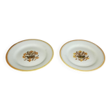 Set of two small presentation dishes on feet Oeillet Creil et Montereau