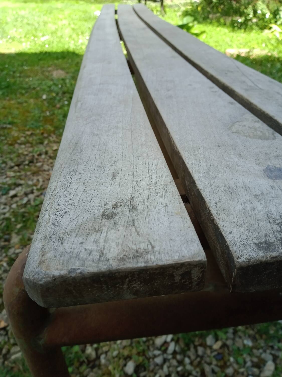 School bench from the 1950s, length 210 cm