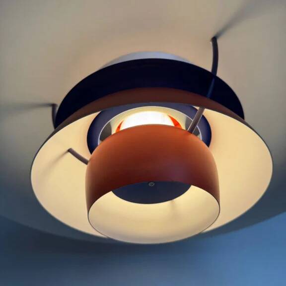 Ph5 red lamp, Poul Henningsen for Louis Poulsen, Denmark 1960