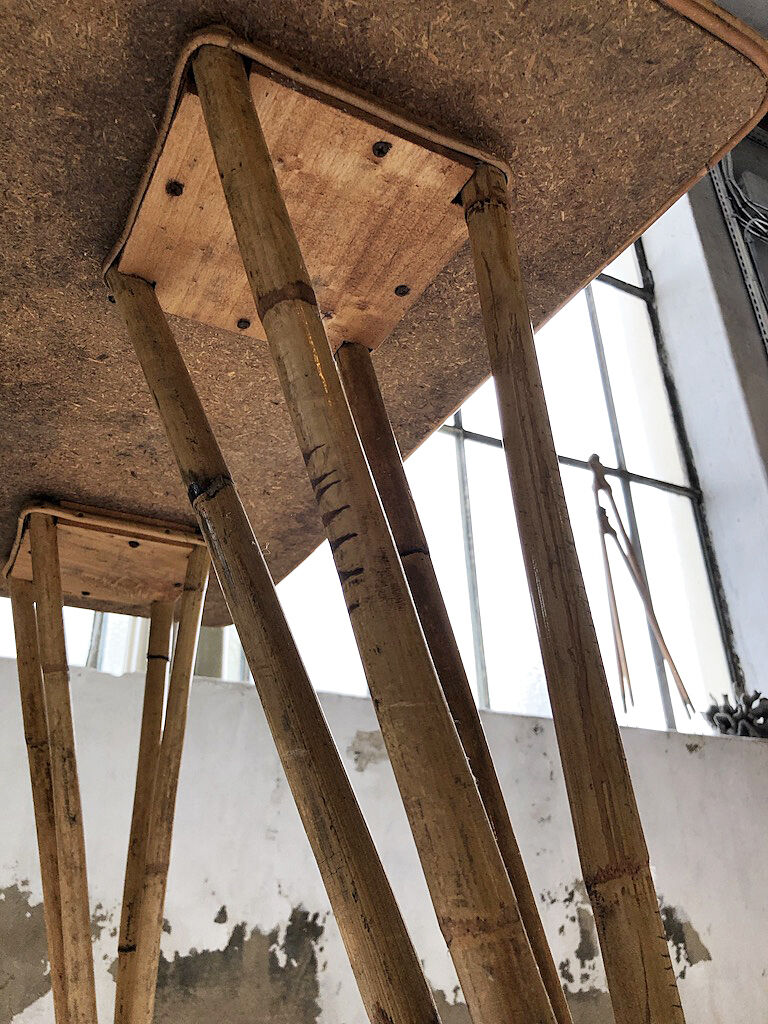 Vintage rattan meal table