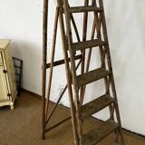 Large vintage wooden stepladder