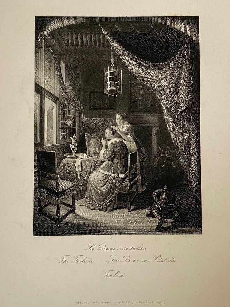 Gérard DOU, the lady at his toilet, engraving, nineteenth century