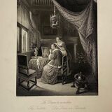 Gérard dou, la dame à sa toilette, gravure, xixème siècle