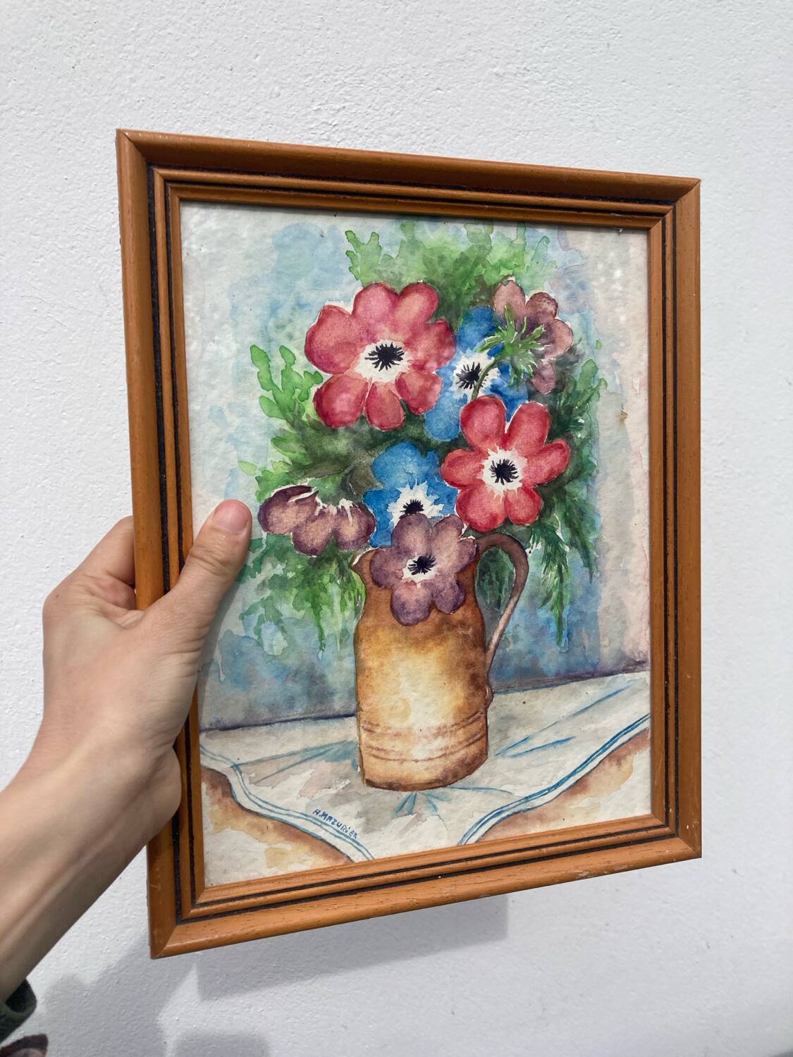Nature morte bouquet aquarelle sur papier