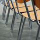 Lot de 6 chaises Tchèque " Kovonax " type école, chrome et bois 1960