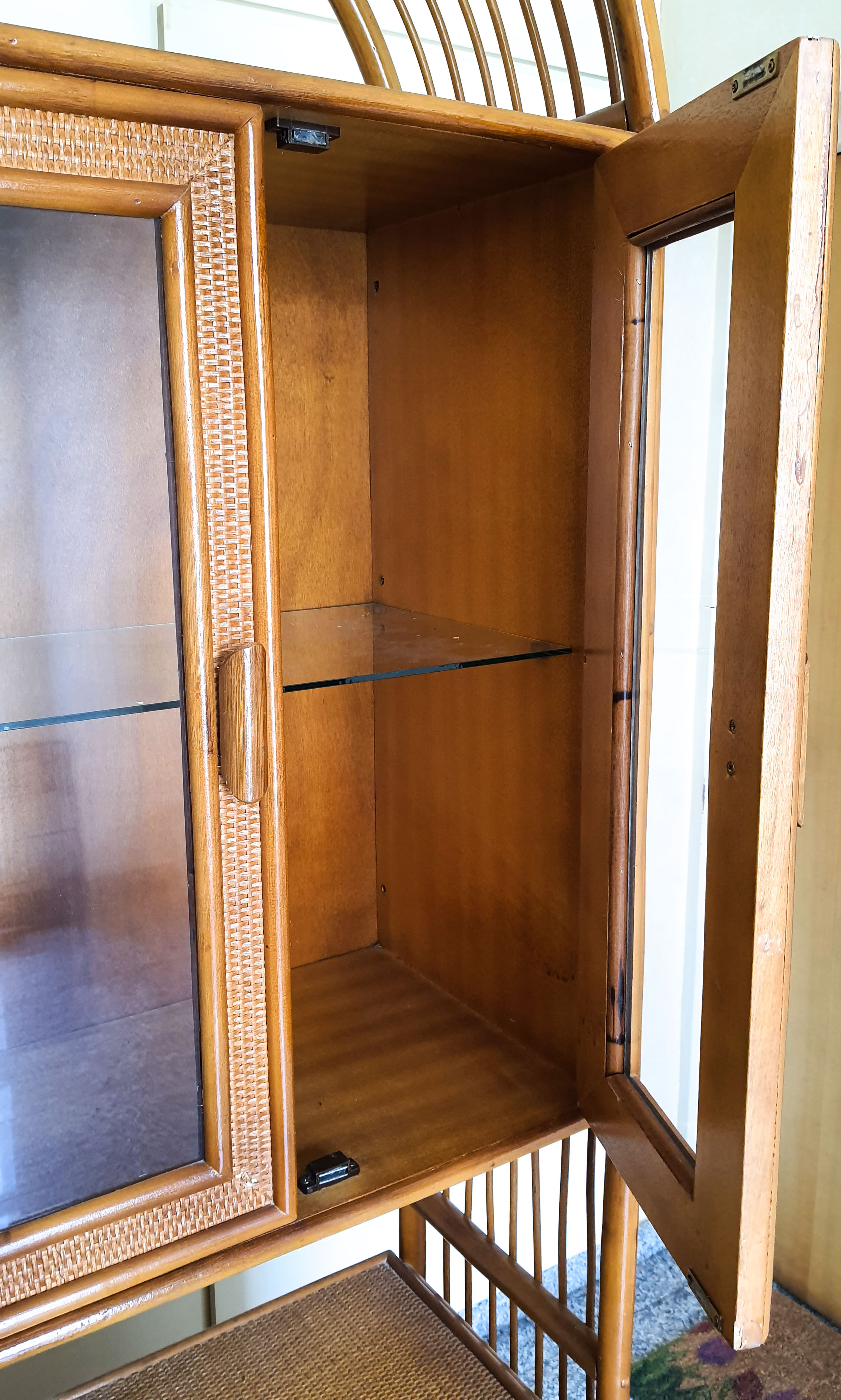 Rattan library and vintage bamboo