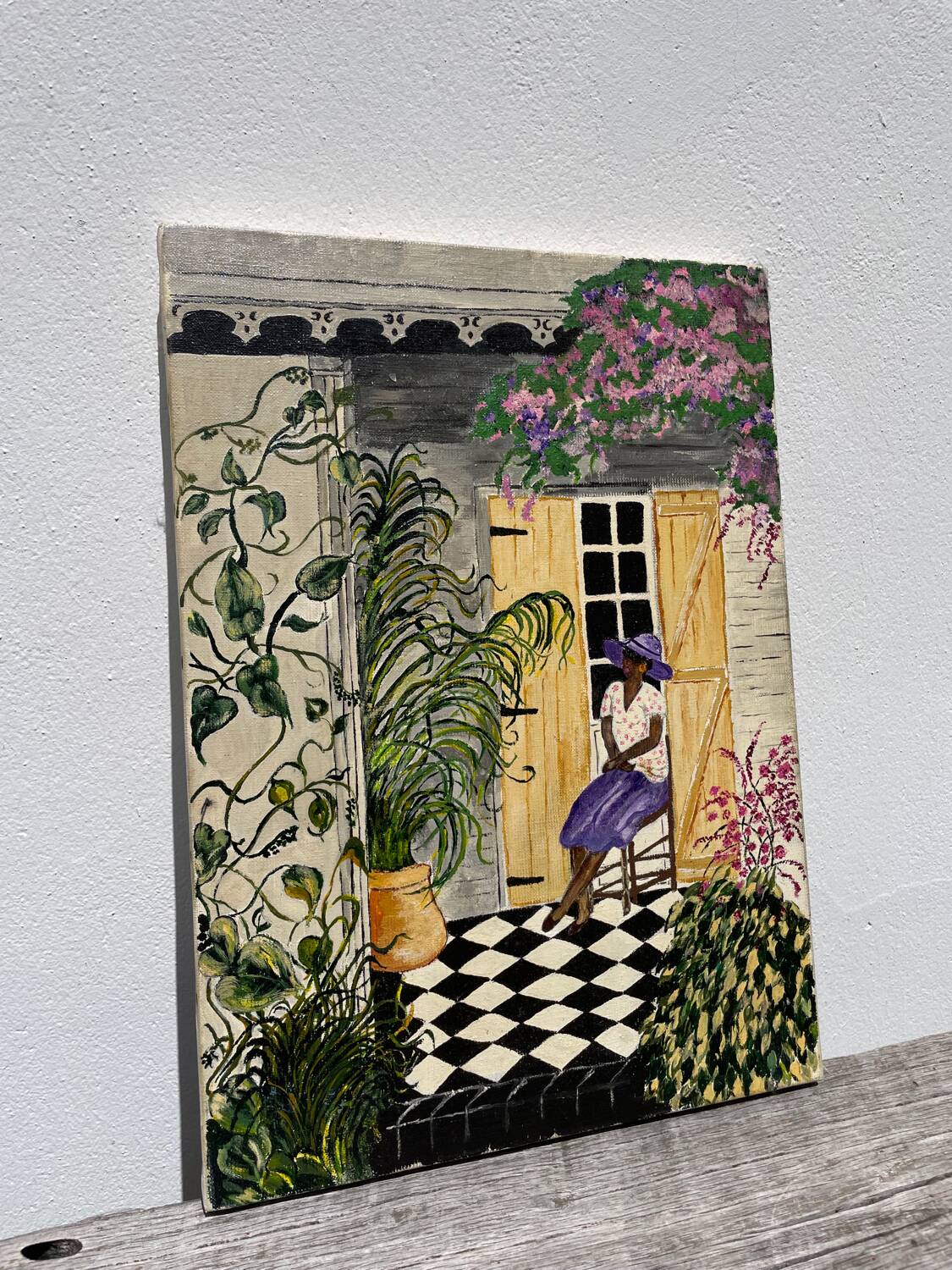 Native painting winter garden oil painting on canvas