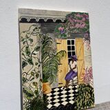 Native painting winter garden oil painting on canvas