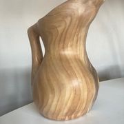 Ceramic vase mid century Grandjean in Vallauris faux bois 1960