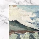 Ancient oil painting on French cardboard depicting landscapes - Recto-verso