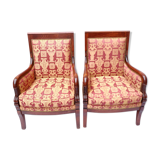 Pair of Empire mahogany armchairs