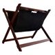 Support stand for mid-century teak and suede magazines and newspapers, 1960, Germany.