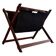 Support stand for mid-century teak and suede magazines and newspapers, 1960, Germany.