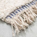 Berber carpet beni ouarain ecru blue line 243x160m