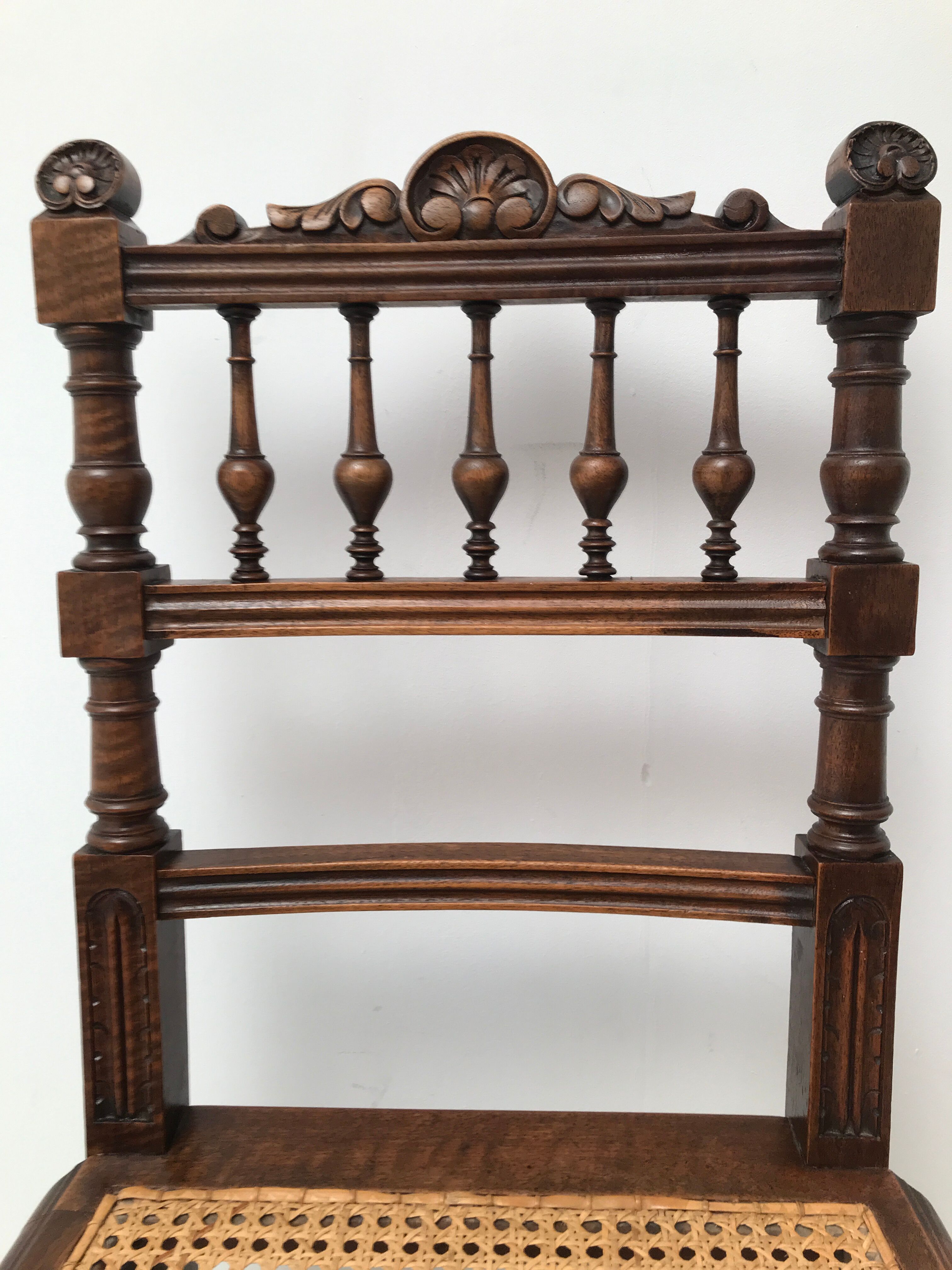 5 canne chairs Henry II style 1900