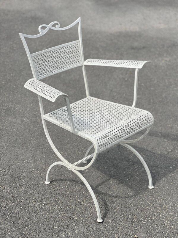 Ensemble de jardin  Maison Jansen en fer forgé  1960