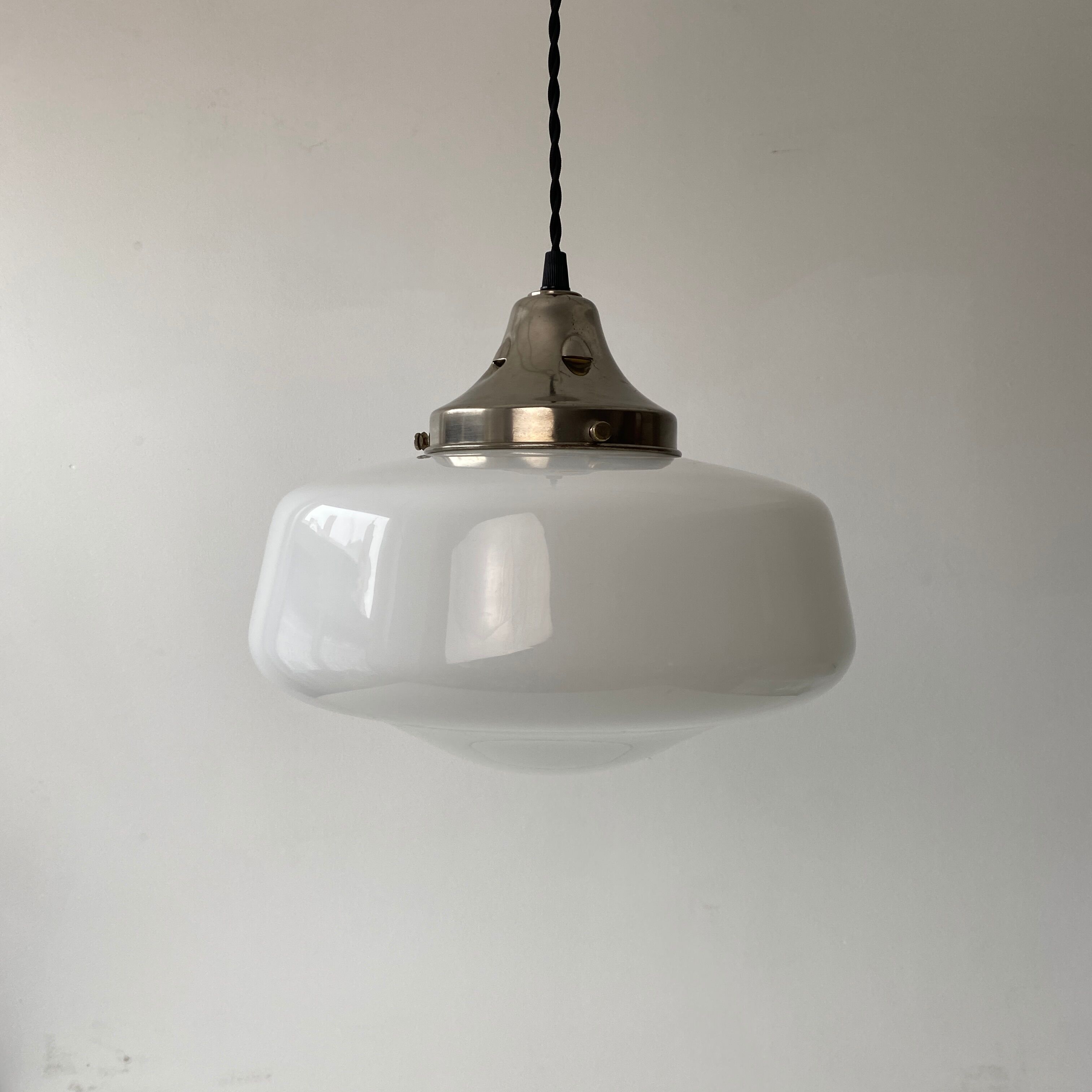 Old vintage opaline suspension lamp 30 cm