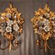 Hand-forged gilded silver-plated candle wall lamps by S. Salvadori