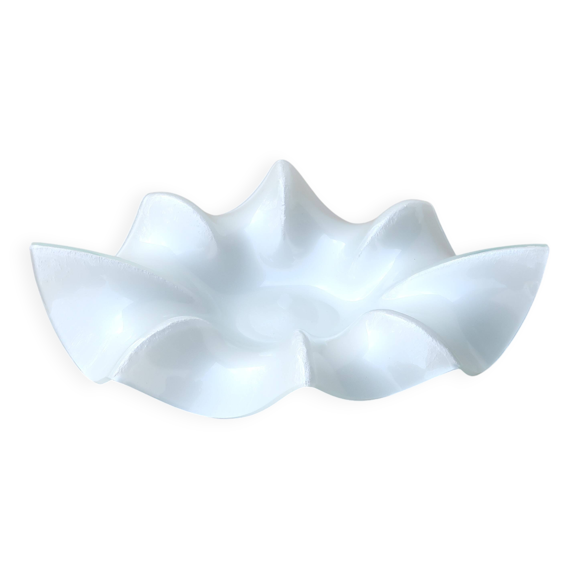 Empty pocket cup in pearly glass signed Pierre Cardin, 1970s