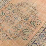 6x9 Peach & Navy Blue Classic Turkish Rug, 180x275Cm