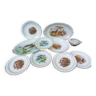 1 set of 13 pieces of fine Vierzon porcelain tableware