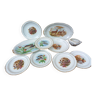 1 lot de 13 pièces de vaisselle en porcelaine fine de Vierzon