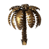 Golden metal palm tree wall light from the 70s.