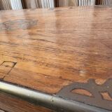 Antique camphor chest made of camphor wood and brass