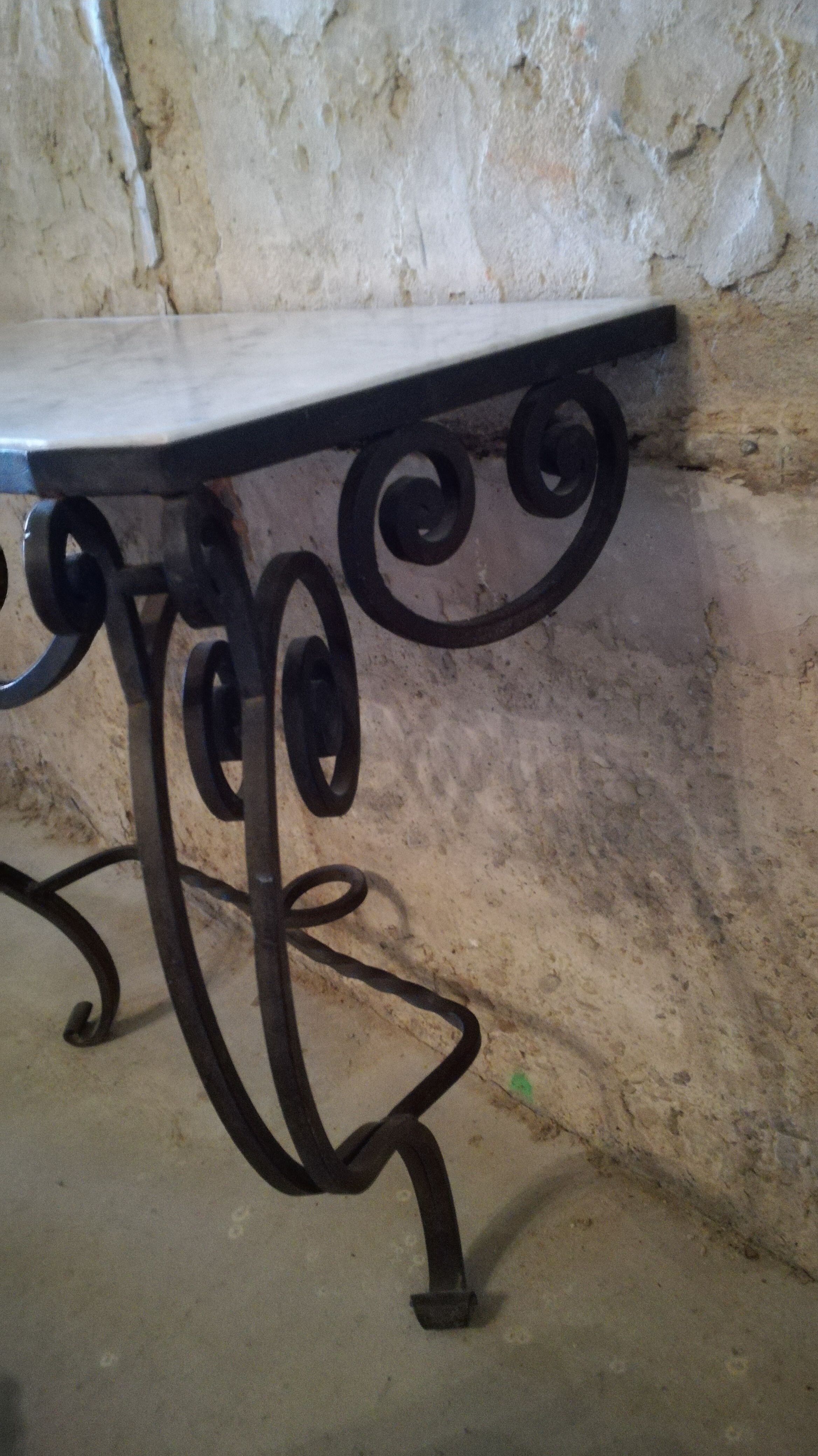 1950s wrought iron console