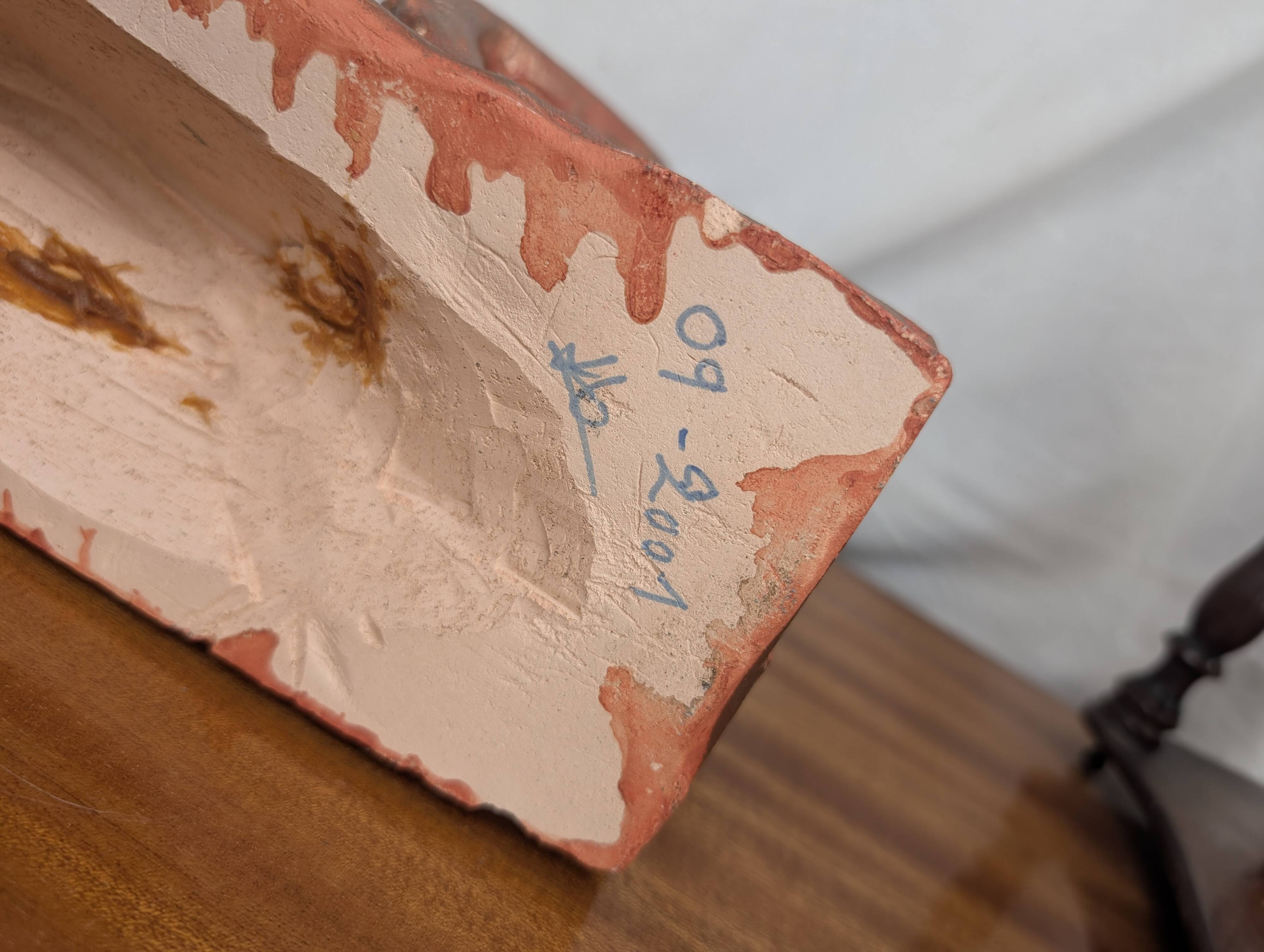 Terracotta Sculpture of a Slender Woman, Abstract Art Art Deco Style