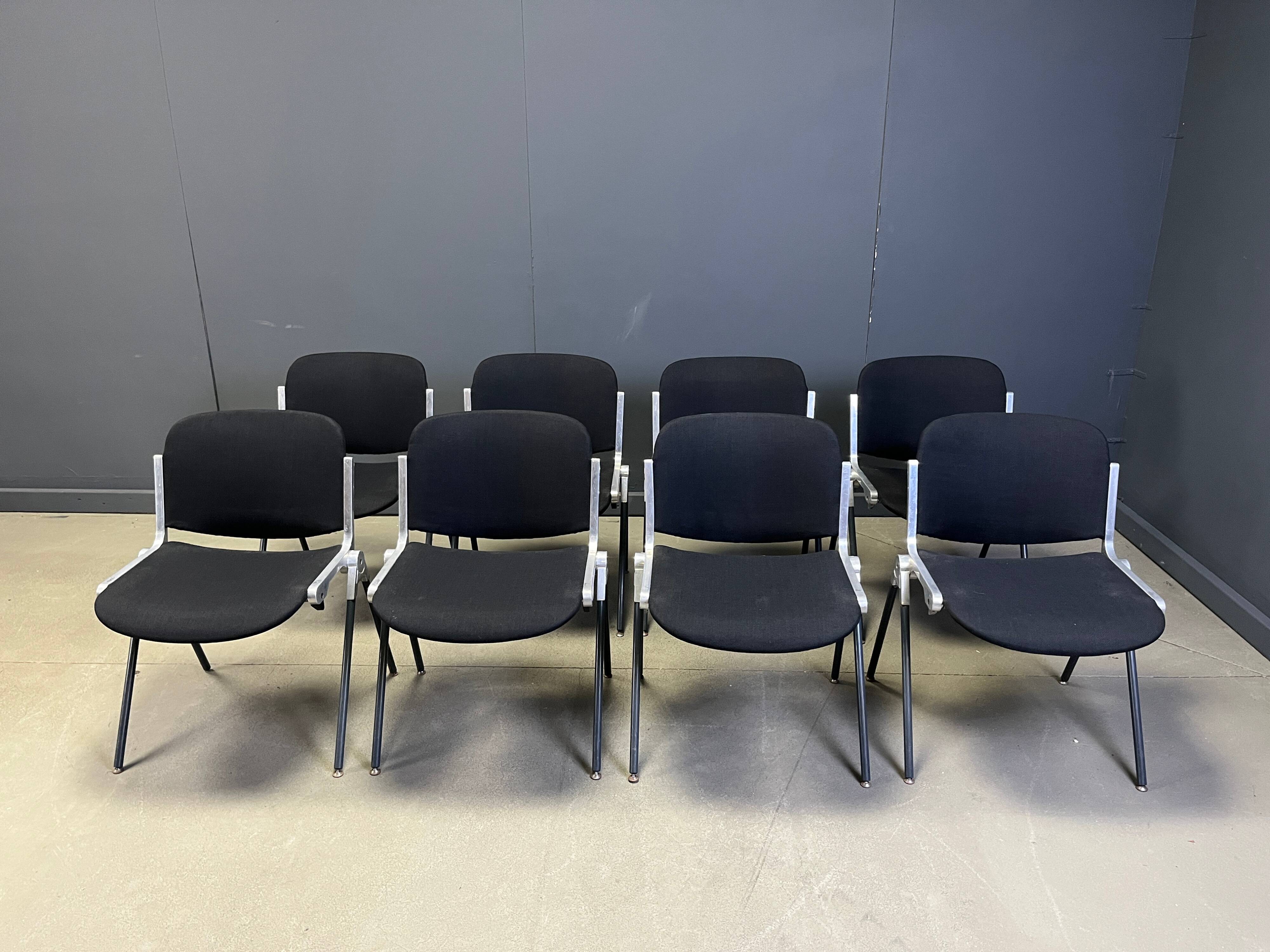 Vintage Italian stackable dining chairs in the style of Castelli, set of 8.