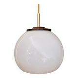 Vintage globe pendant lamp in white opaline