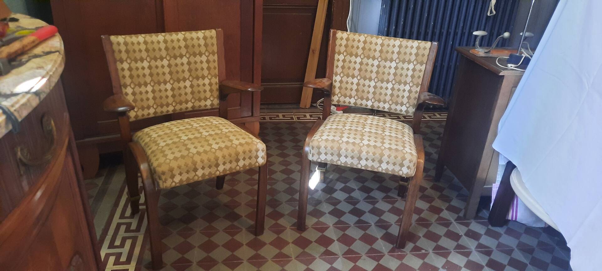 Pair of Bow Wood bridge armchairs