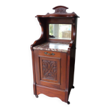 Bedside table, mahogany, marble top and mirror.