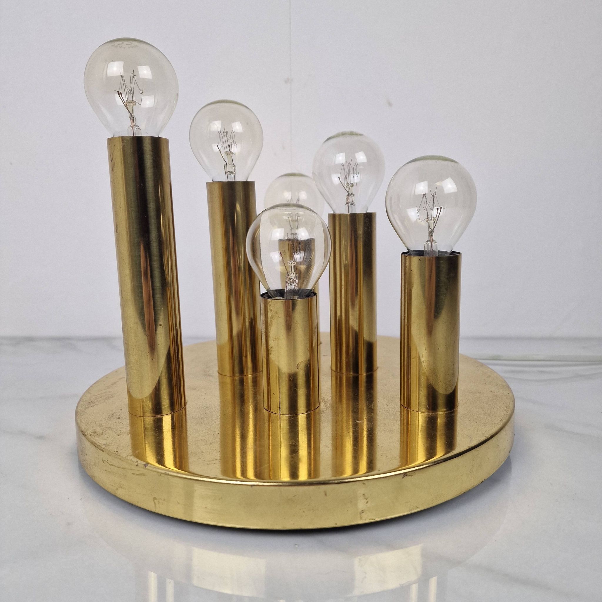 6 Light Flush-Mount Attributed to Gaetano Scioliari for Boulanger, Italy