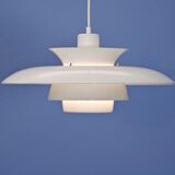 Danish XL hanging lamp in white, 1980s