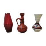 Vintage Scheurich vases, red