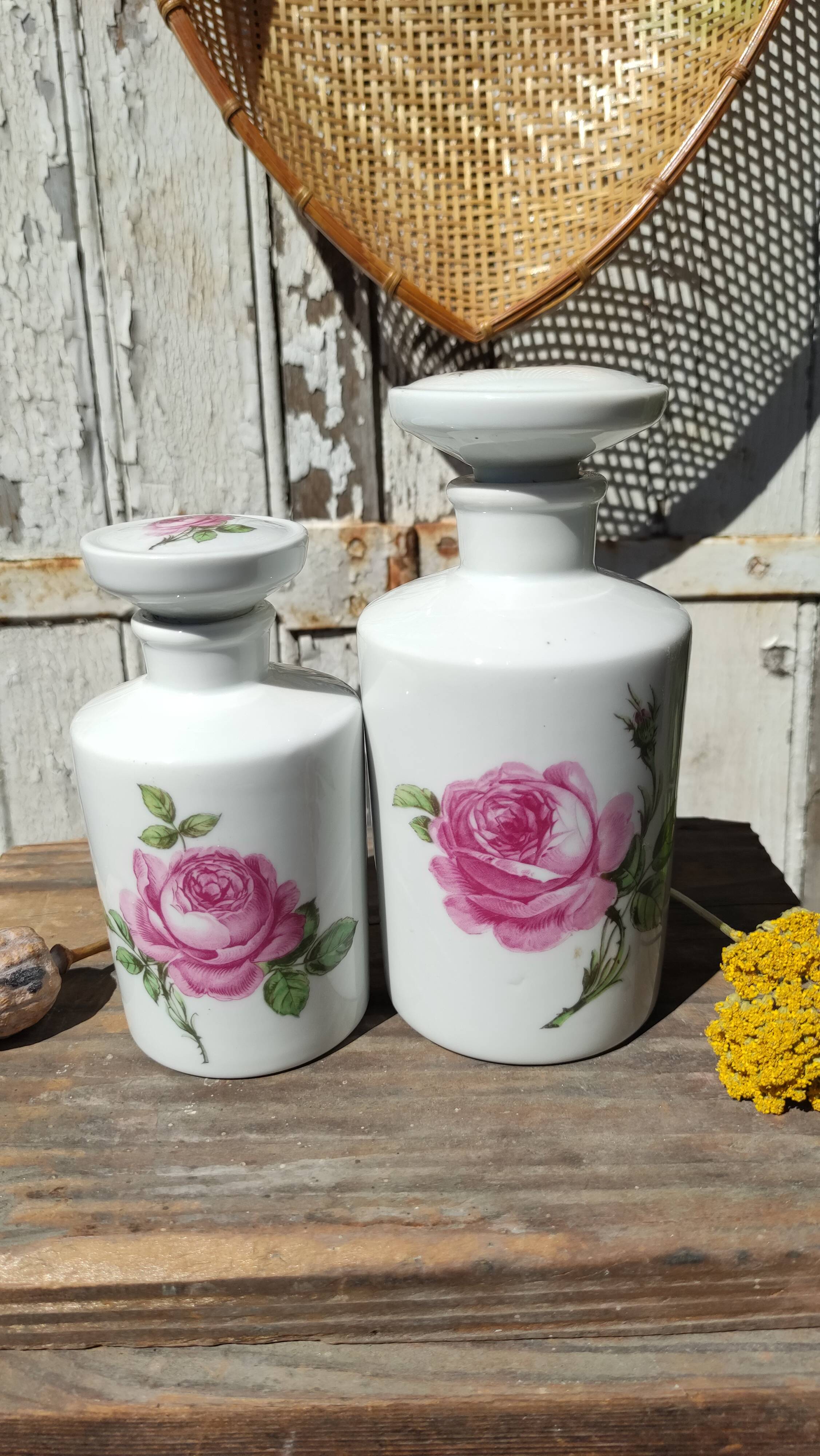 Antique white porcelain bottles